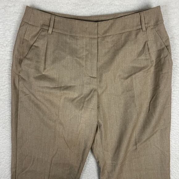 Weekend Max Mara Size 10 Virgin Wool Trousers Straight Leg Pleated Tan Neutral - Picture 2 of 9